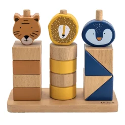 Houten Stapelblokken Wilde Dieren, 16dlg.>Trixie Outlet