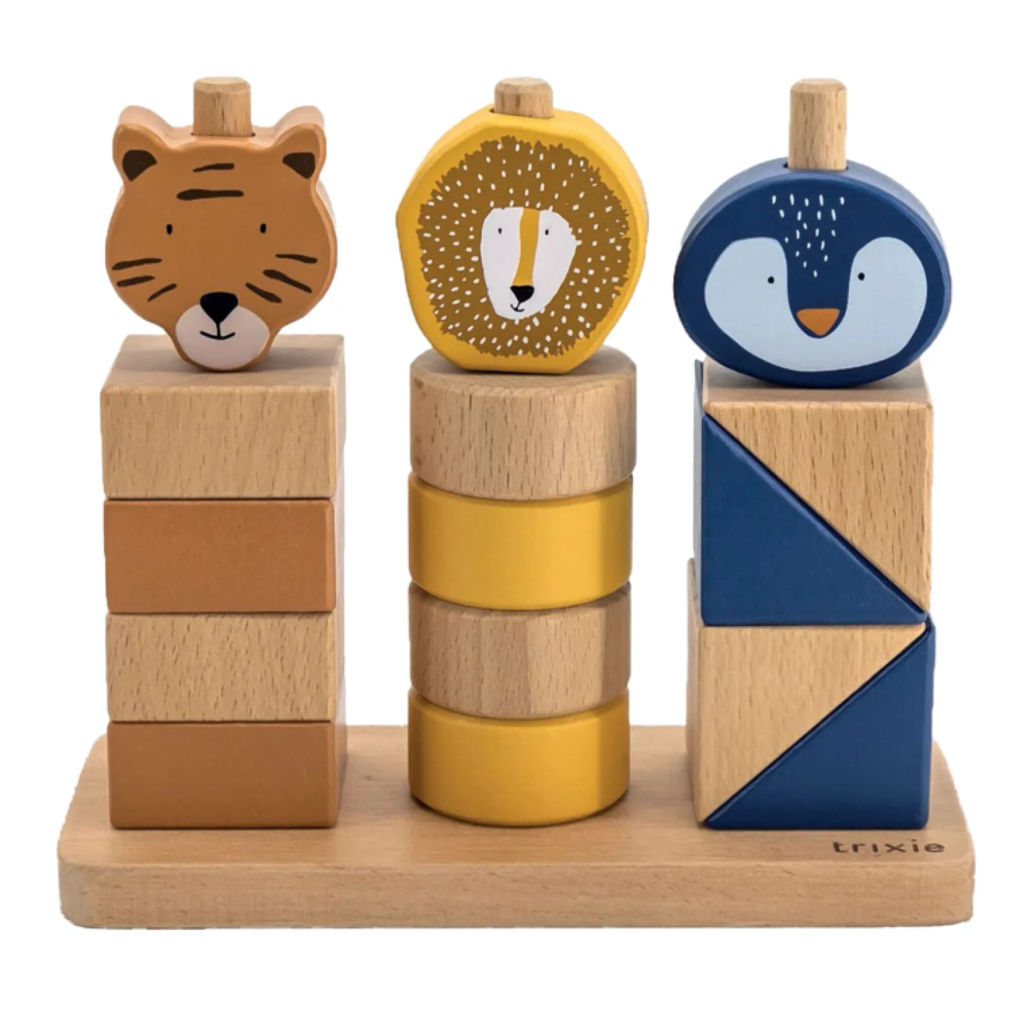 Houten Stapelblokken Wilde Dieren, 16dlg.>Trixie Outlet