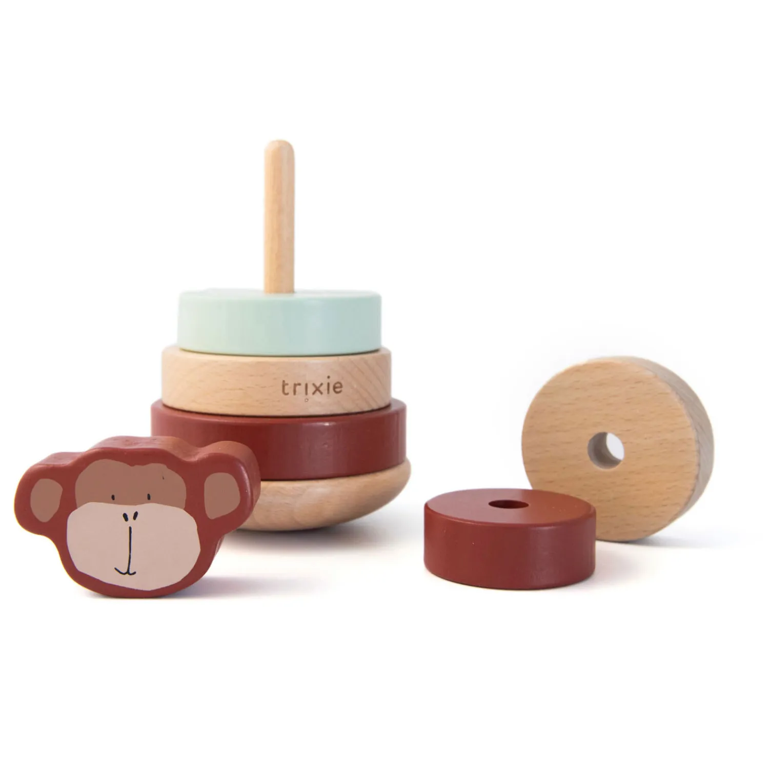 Houten Stapelspeelgoed - Mr. Monkey, 7dlg.-Trixie Best