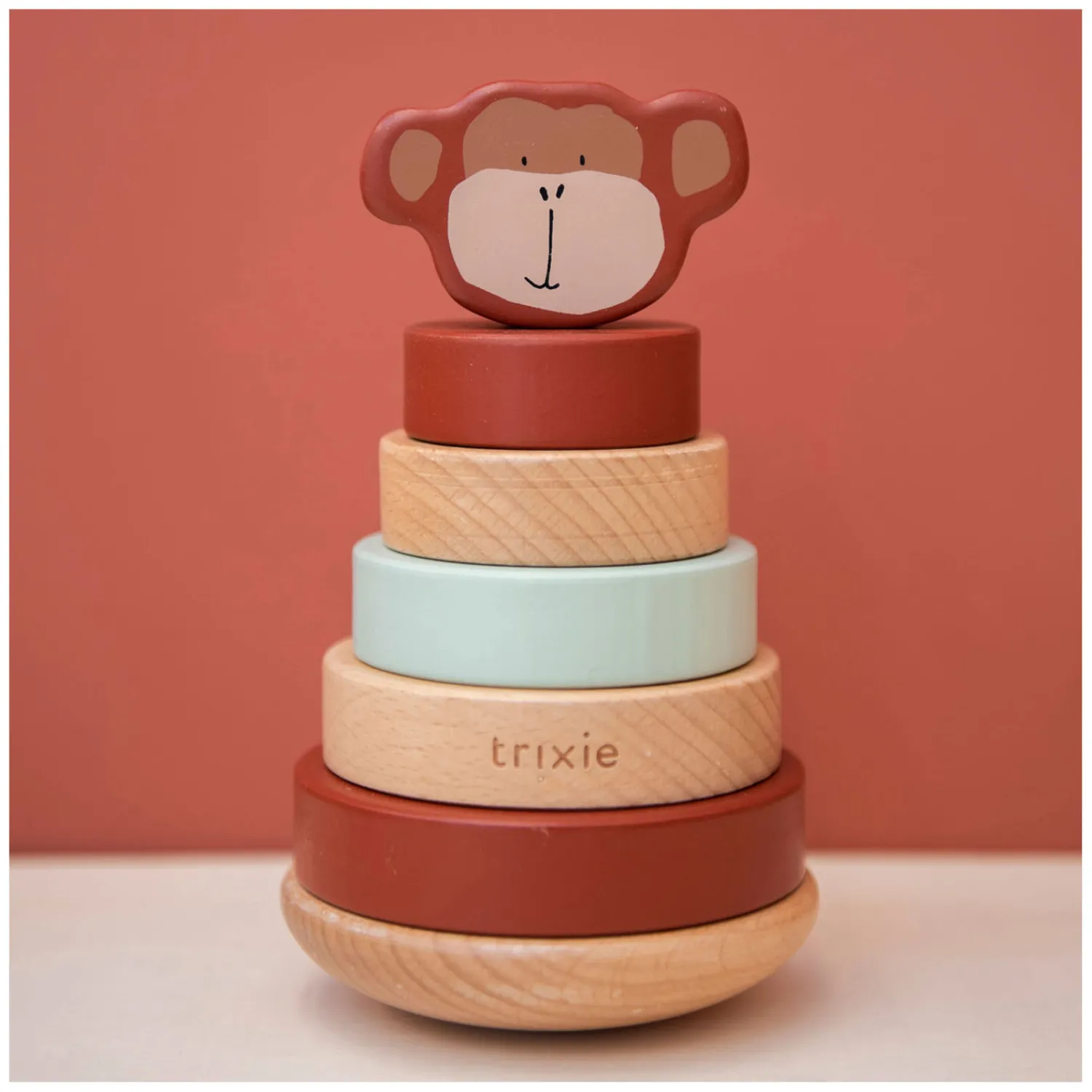 Houten Stapelspeelgoed - Mr. Monkey, 7dlg.-Trixie Best