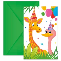 Uitnodigingen en Enveloppen FSC Jungle Ballonnen, 6st.>Globos Online