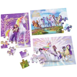 Unicorn Academy - Houten Puzzels in Houten Doos - 3x24 st.)-Spin Master