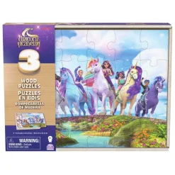 Unicorn Academy - Houten Puzzels in Houten Doos - 3x24 st.)-Spin Master