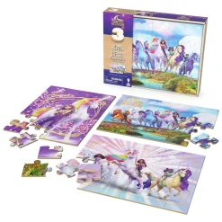 Unicorn Academy - Houten Puzzels in Houten Doos - 3x24 st.)-Spin Master