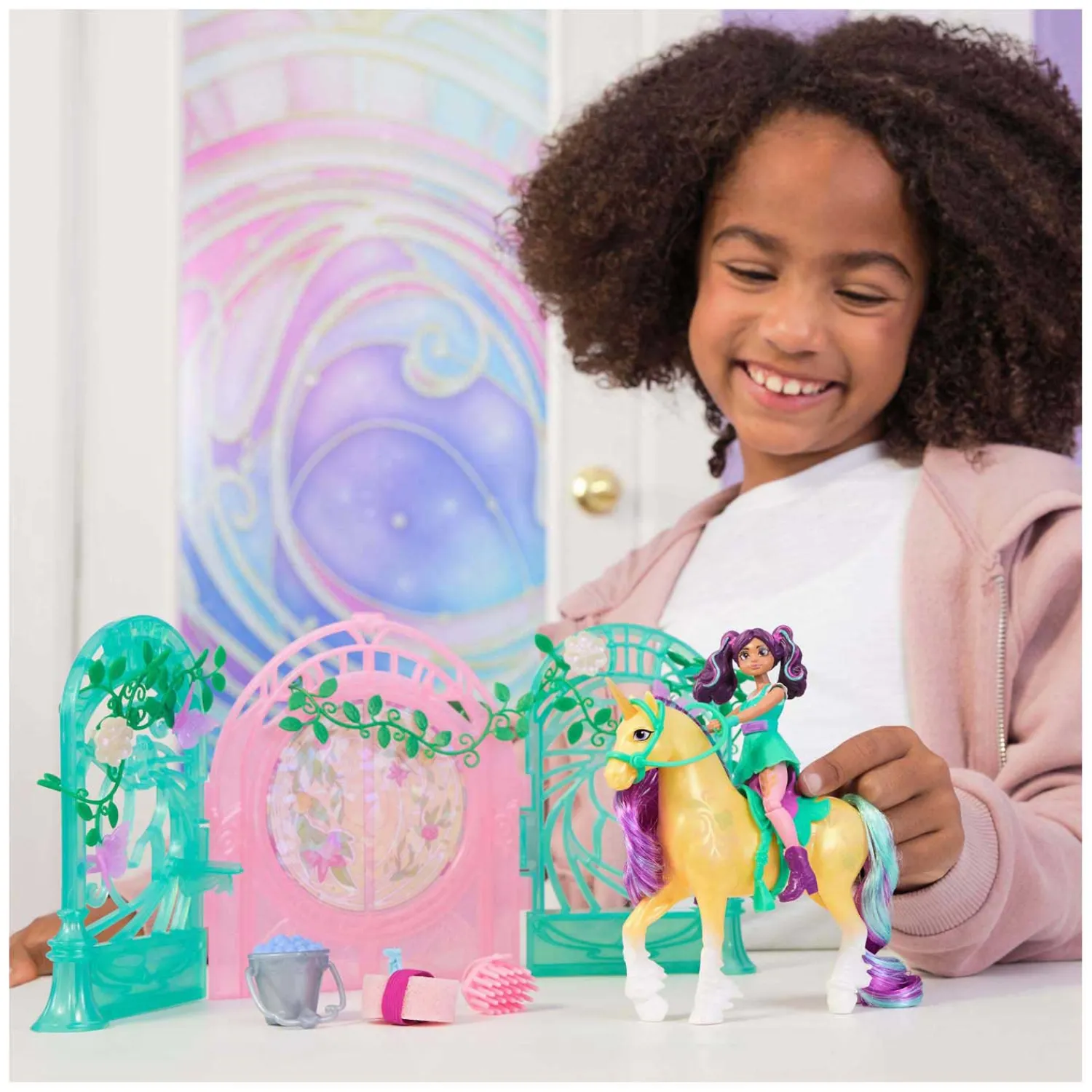 Spin Master Unicorn Academy - Pop Ava en Eenhoorn Leaf Stalspeelset