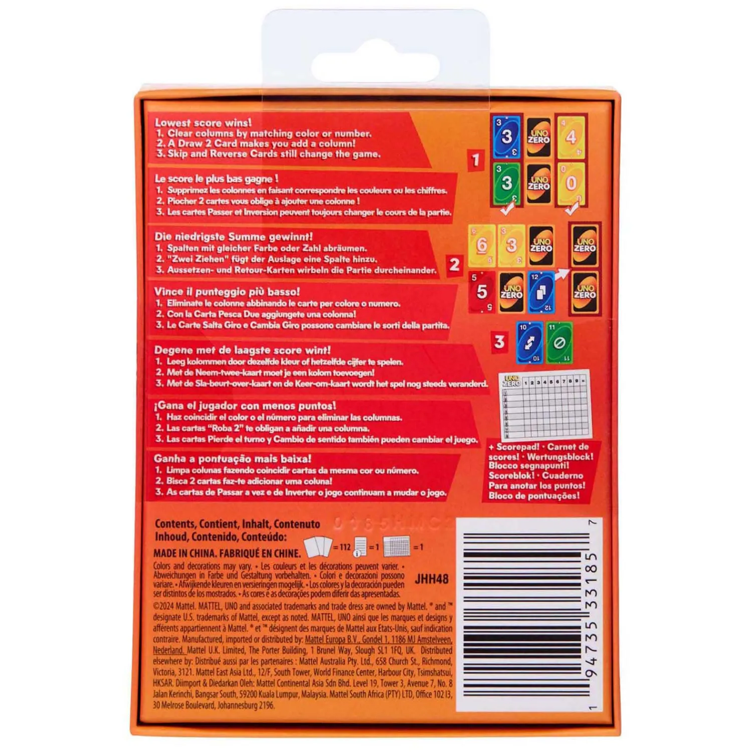 UNO Zero Kaartspel>Mattel New