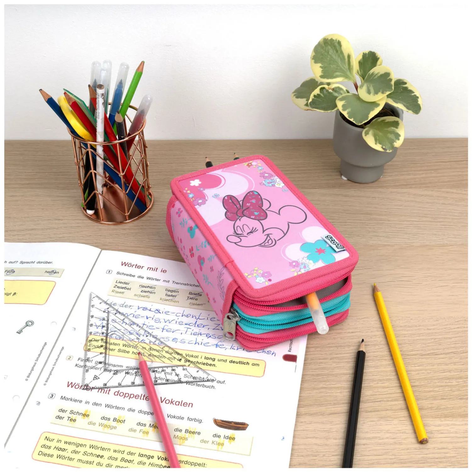 3-Vaks Gevulde Etui Minnie Mouse-Undercover Online