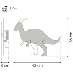 Van Tjalle en Jasper - Dino Wandlamp Parasaurolopus - Hout Hot