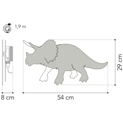 - Dino Wandlamp Triceratops - Hout-Van Tjalle en Jasper Clearance