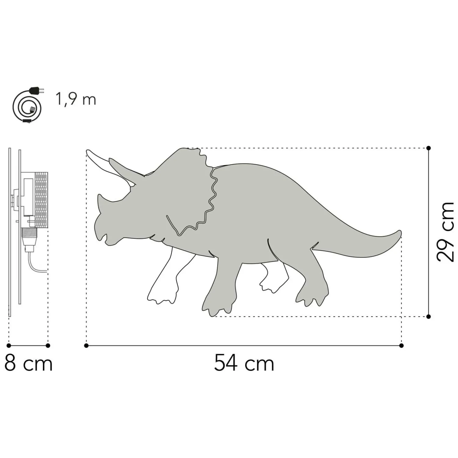 - Dino Wandlamp Triceratops - Hout-Van Tjalle en Jasper Clearance