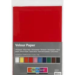 Velour Papier Kleur A4, 10 Vellen-Creativ Company Best
