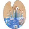 Verf Penselen met Houten Schilderspalet, 13dlg.>