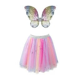 Verkleedset Regenboog Pailletten, 4-6 jaar-Great Pretenders Online