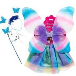 Verkleedset Vlinder Blauw-Paars-Roze- Hot