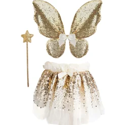 Verkleedset Vlinder Goud met Staf, 4-6 jaar>Great Pretenders Best