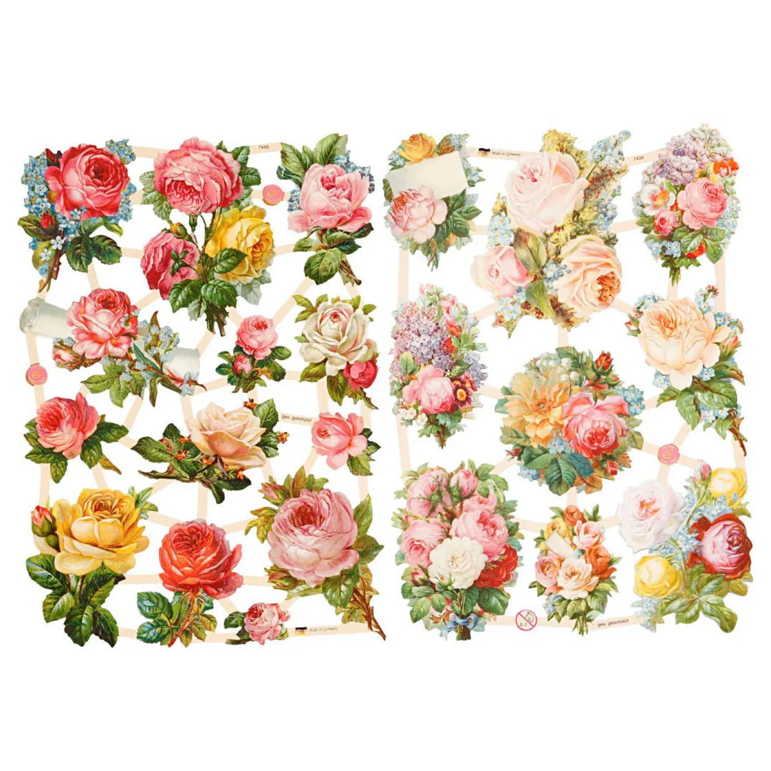 Creativ Company Vintage Plaatjes Rozen, 2 Vellen