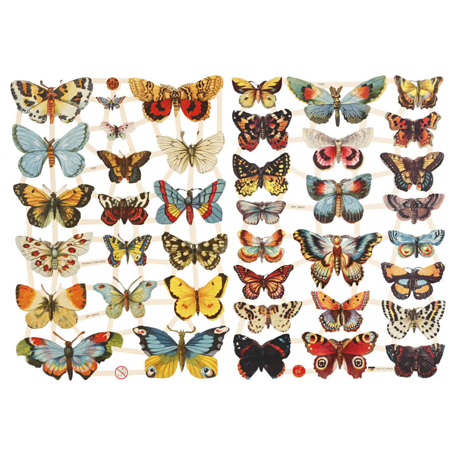 Vintage Plaatjes Vlinders, 2 Vellen-Creativ Company