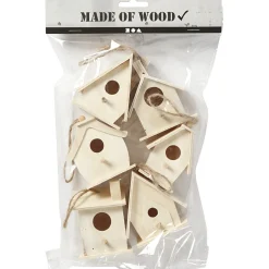 Vogelhuis Hout 7cm, 6st.>Creativ Company