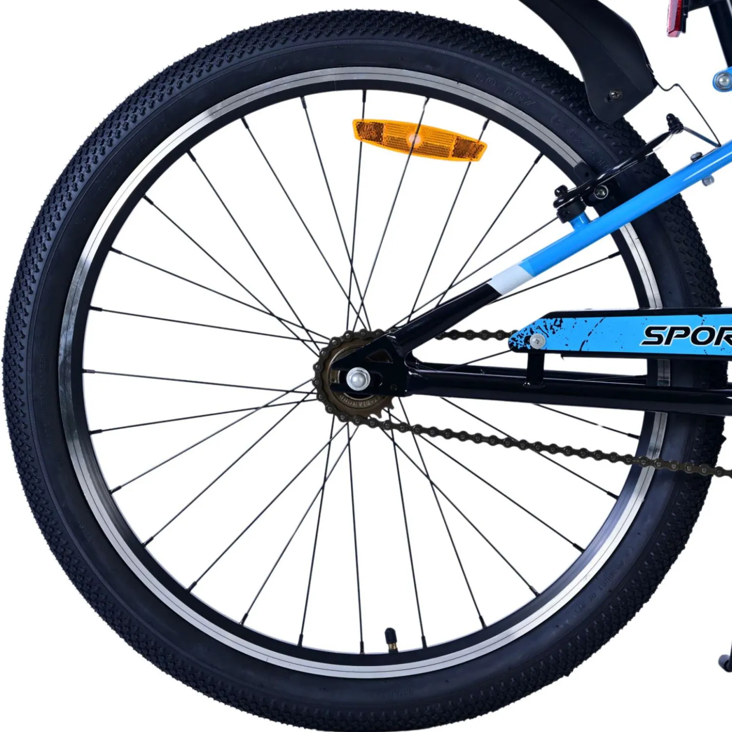 Volare Sportivo Fiets - 24" - Zwart Blauw - Twee Handremmen