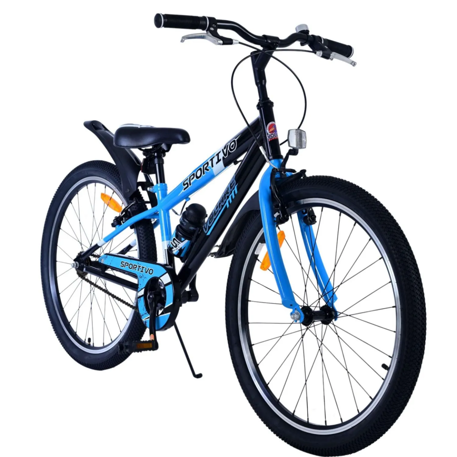 Volare Sportivo Fiets - 24" - Zwart Blauw - Twee Handremmen