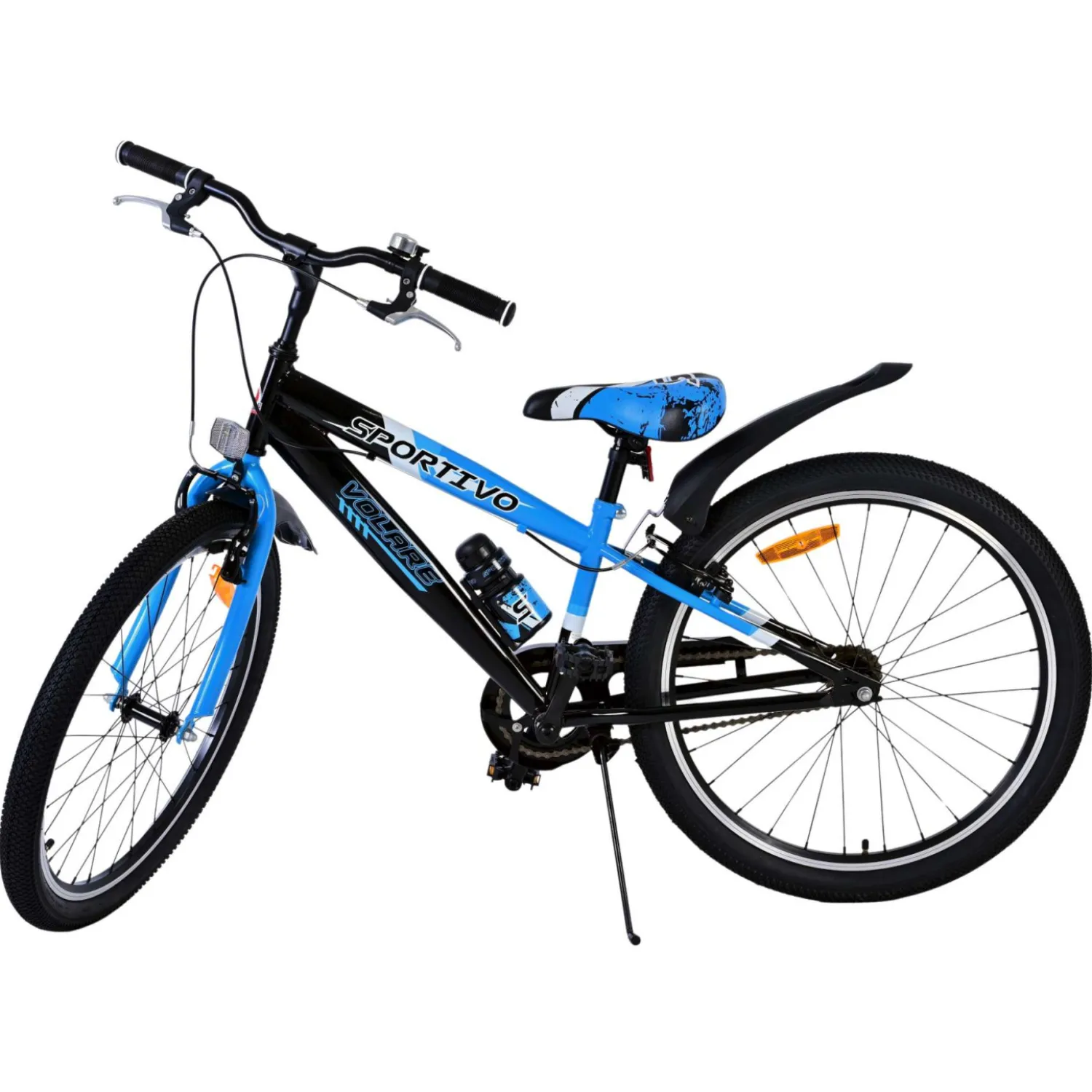 Volare Sportivo Fiets - 24" - Zwart Blauw - Twee Handremmen