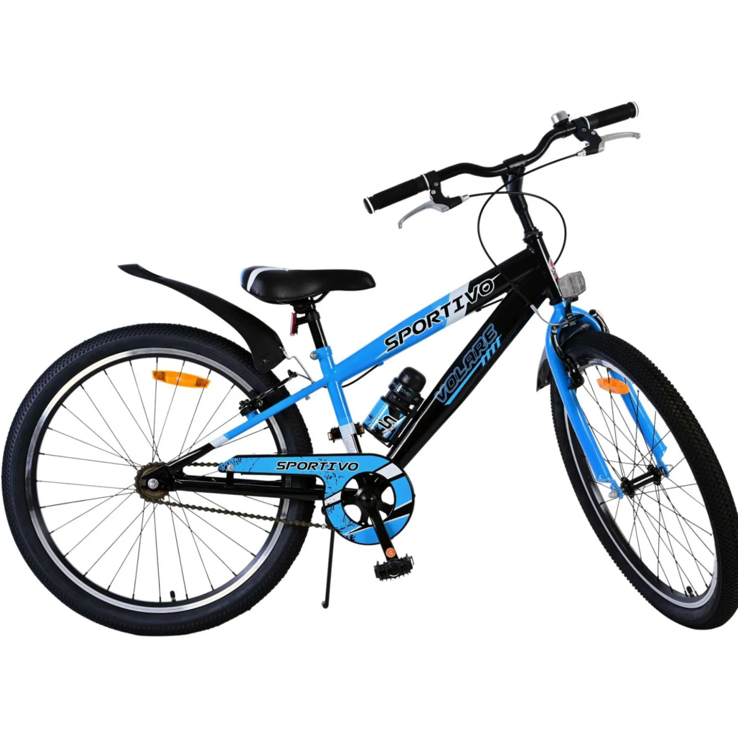 Volare Sportivo Fiets - 24" - Zwart Blauw - Twee Handremmen