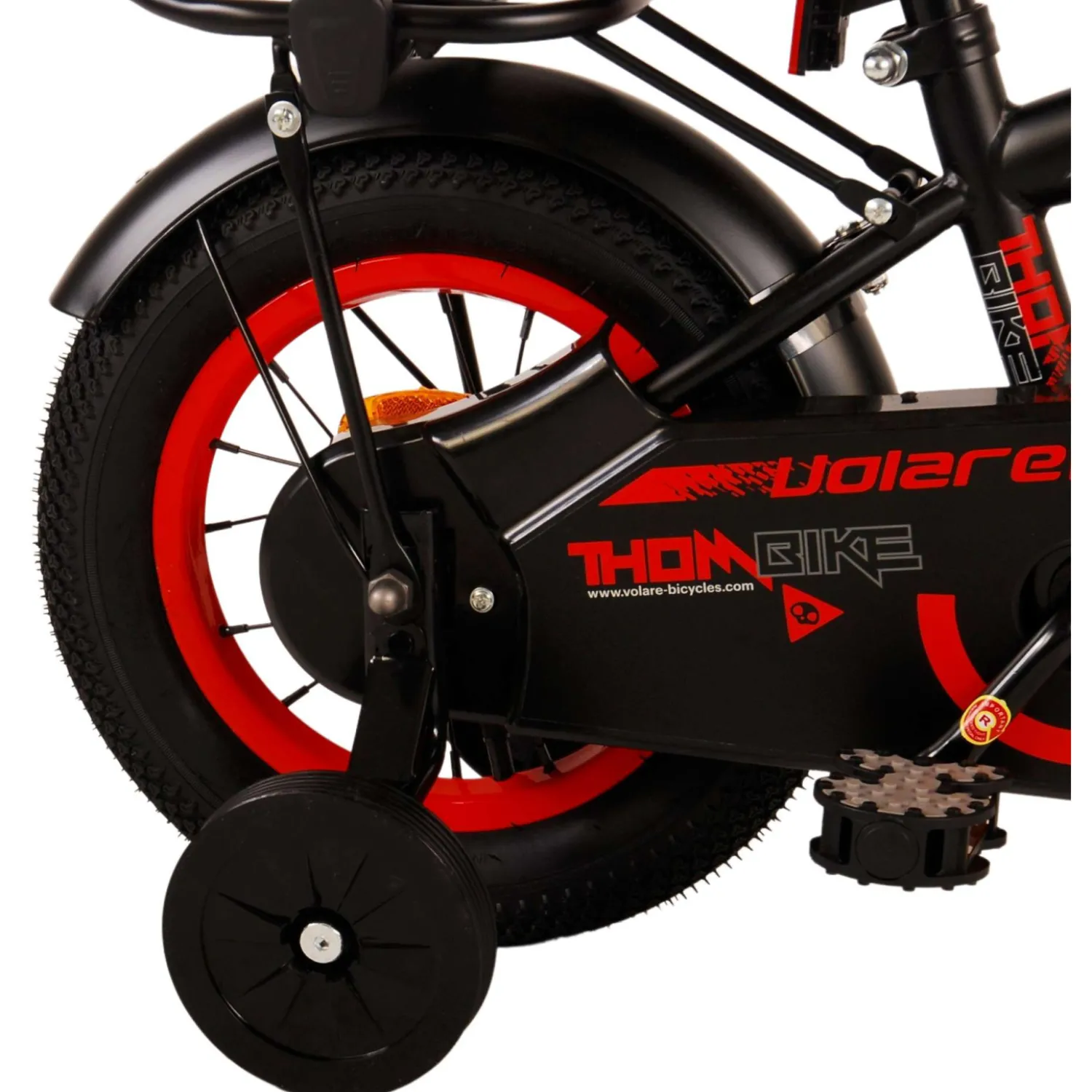 Volare Thombike Fiets - 12 inch - Zwart Rood Outlet