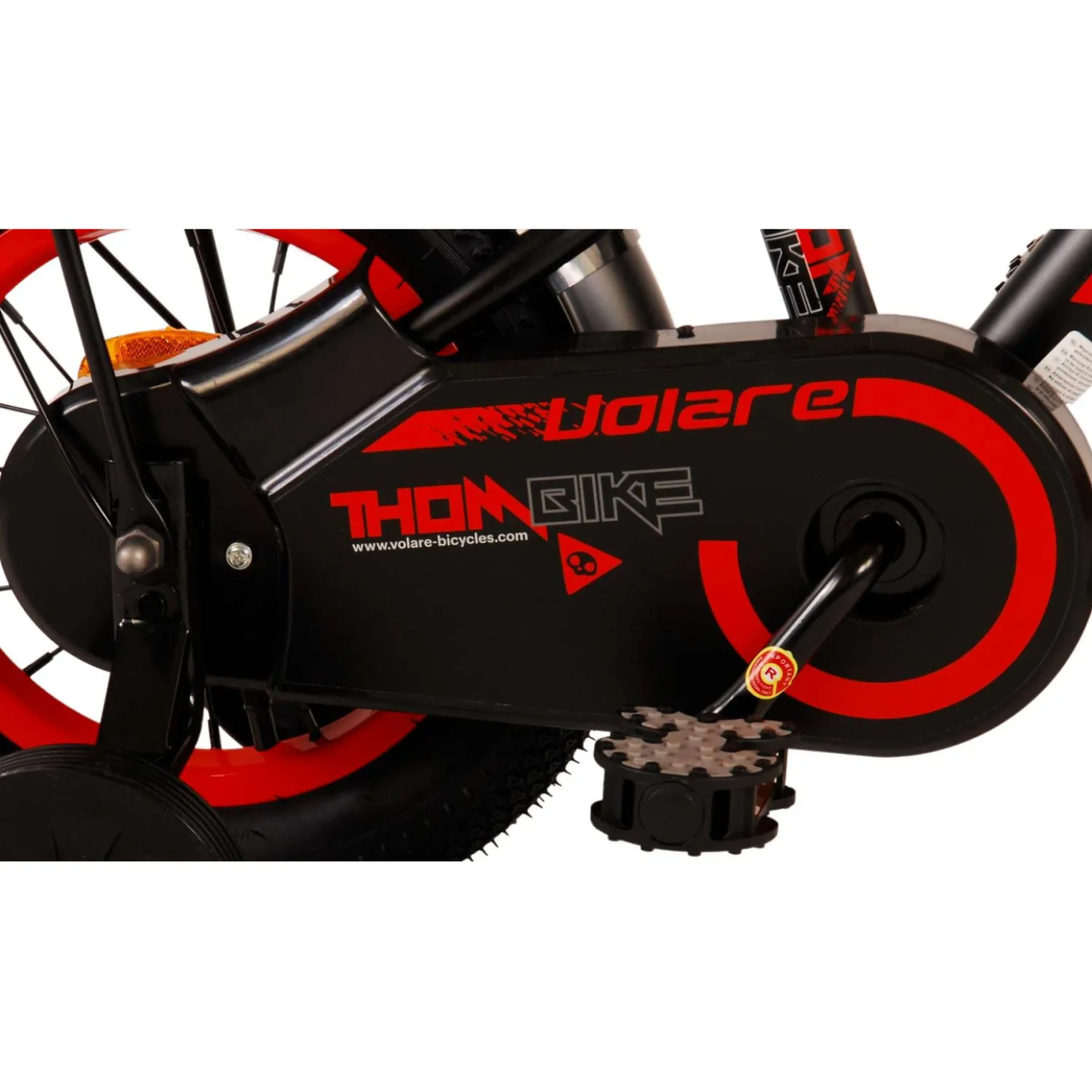 Volare Thombike Fiets - 12 inch - Zwart Rood Outlet
