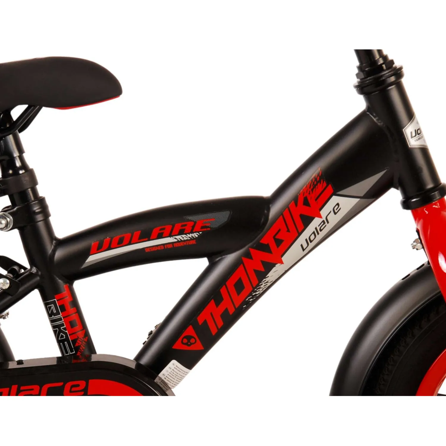Volare Thombike Fiets - 12 inch - Zwart Rood Outlet
