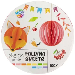 Vouwblaadjes Rond 15cm, 100 Vellen 10 Kleuren>Creative craft group Clearance