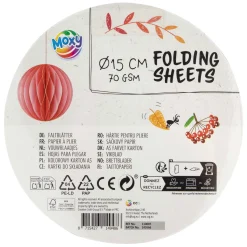 Vouwblaadjes Rond 15cm, 100 Vellen 10 Kleuren>Creative craft group Clearance
