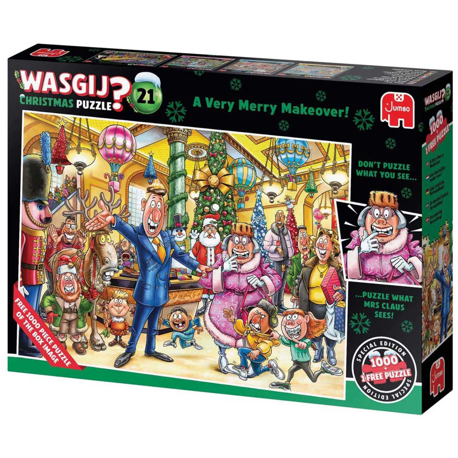 Wasgij Christmas 21 Legpuzzel - Een Feestelijke Make-Over! - 2x1000st.-Jumbo Clearance