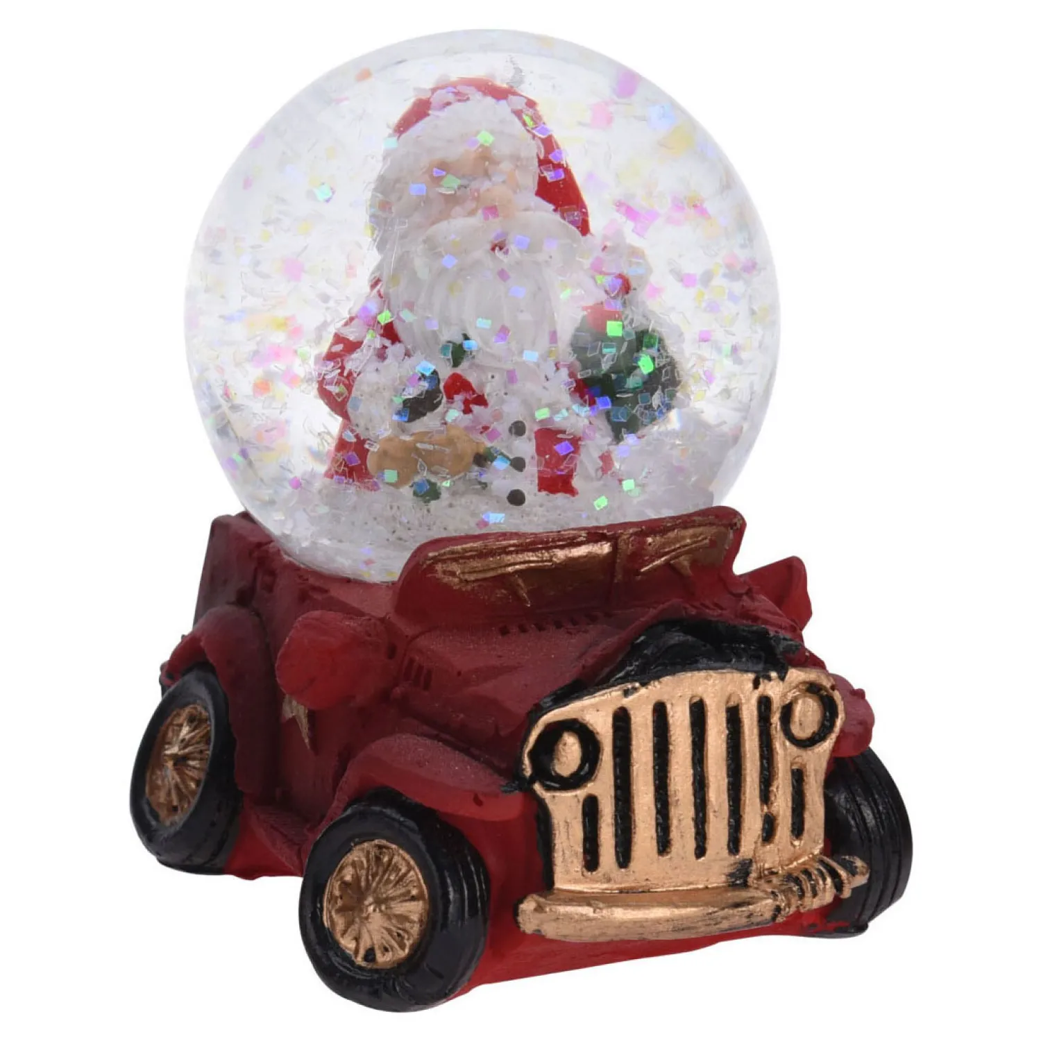 Waterbal Kerstfiguur in Auto, 6,5cm New