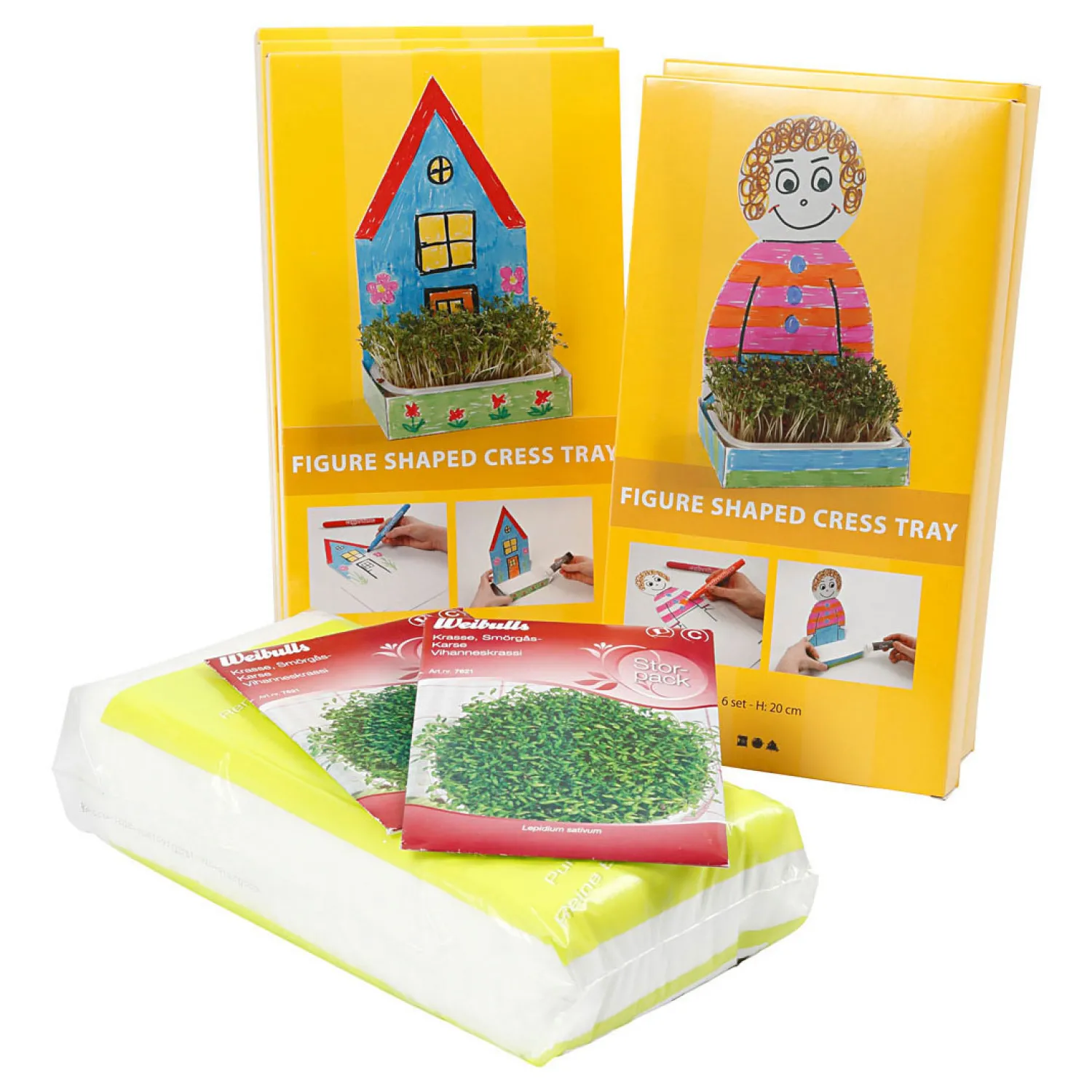 Waterkersbakje met Figuur Wit, 30st.-Creativ Company Clearance