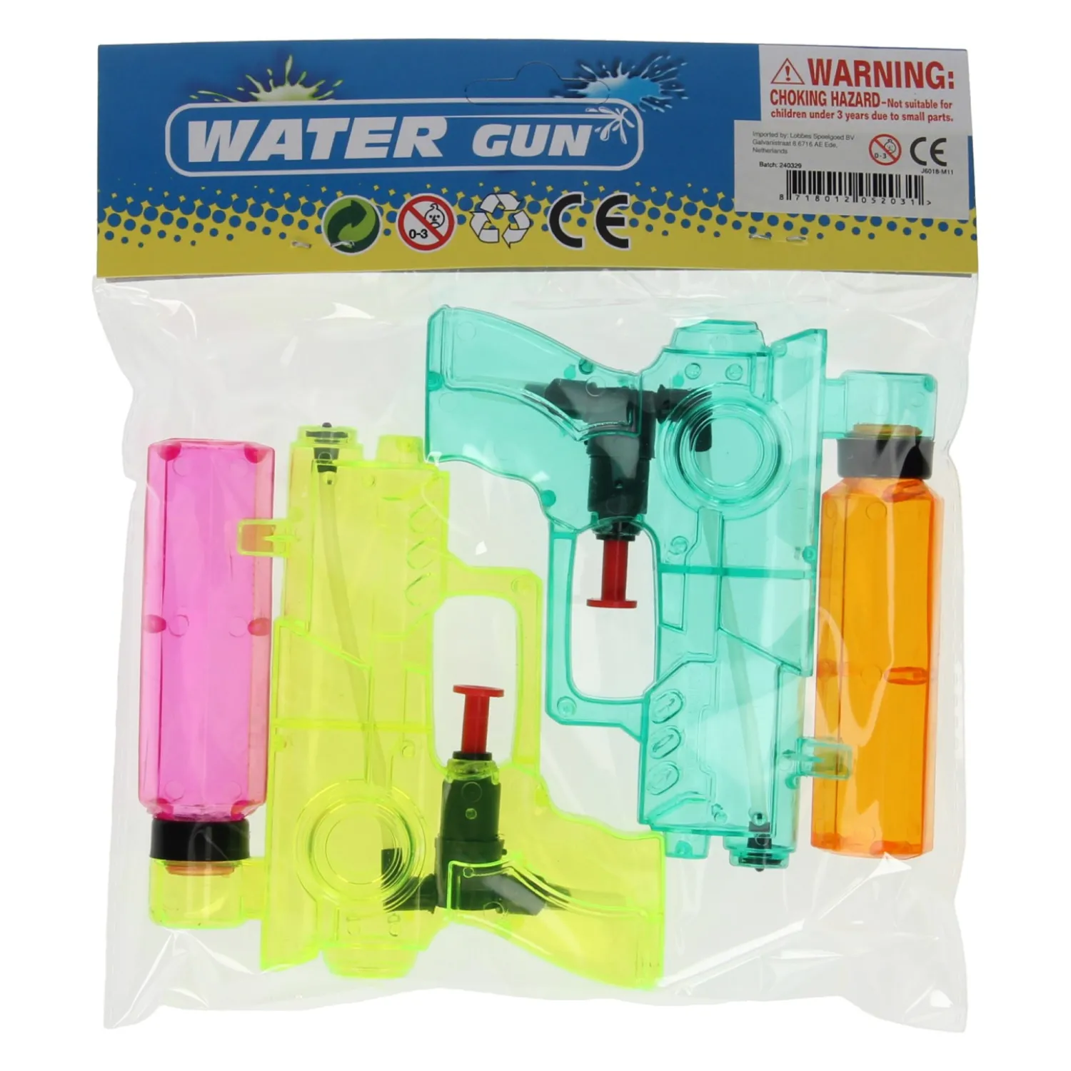 Waterpistooltjes Transparant, 2st. Hot