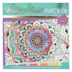 Waterverfkleurblok Volwassenen - Mandala's - incl Penseel en 6 kleuren waterverf>Wins Holland Discount