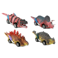 World of Dinosaurs Dino Pullback Auto, 4st.-Toi-Toys Online