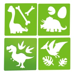 World of Dinosaurs Stoepkrijt Dino met Sjablonen, 10dlg. Clearance
