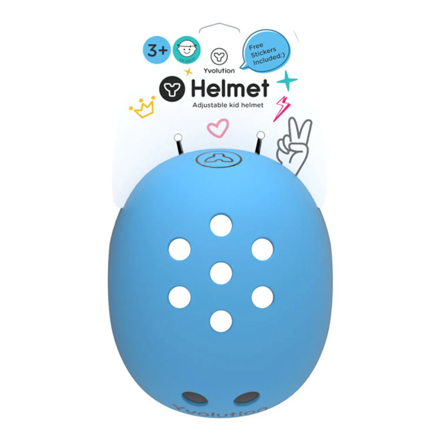 Yvolution Verstelbare Helm Blauw met Stickers>Mertex New