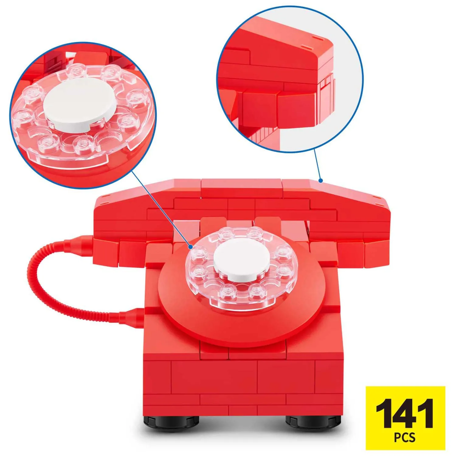 Max Premium Retro Telefoon Bouwset in Verrassingsbal - 141dlg.-ZURU Best